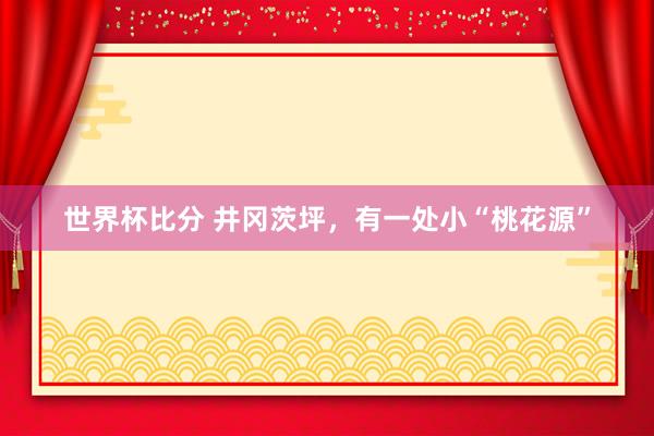 世界杯比分 井冈茨坪，有一处小“桃花源”