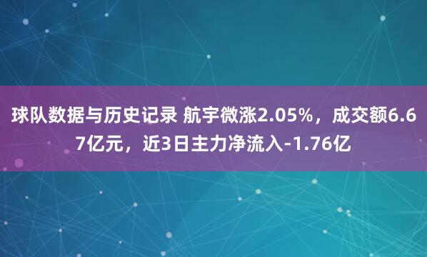 球队数据与历史记录 航宇微涨2.05%，成交额6.67亿元，近3日主力净流入-1.76亿