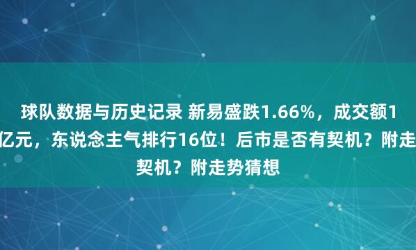球队数据与历史记录 新易盛跌1.66%，成交额176.55亿元，东说念主气排行16位！后市是否有契机？附走势猜想