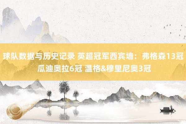 球队数据与历史记录 英超冠军西宾墙：弗格森13冠 瓜迪奥拉6冠 温格&穆里尼奥3冠