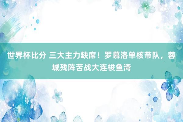 世界杯比分 三大主力缺席！罗慕洛单核带队，蓉城残阵苦战大连梭鱼湾