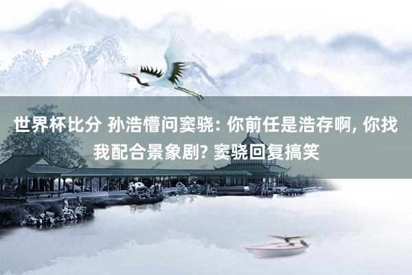 世界杯比分 孙浩懵问窦骁: 你前任是浩存啊， 你找我配合景象剧? 窦骁回复搞笑