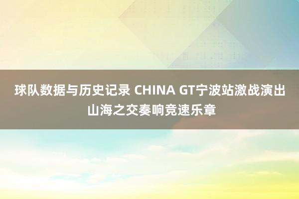 球队数据与历史记录 CHINA GT宁波站激战演出 山海之交奏响竞速乐章