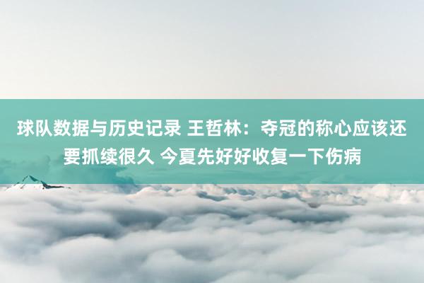 球队数据与历史记录 王哲林：夺冠的称心应该还要抓续很久 今夏先好好收复一下伤病