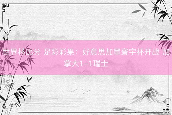 世界杯比分 足彩彩果：好意思加墨寰宇杯开战 加拿大1-1瑞士