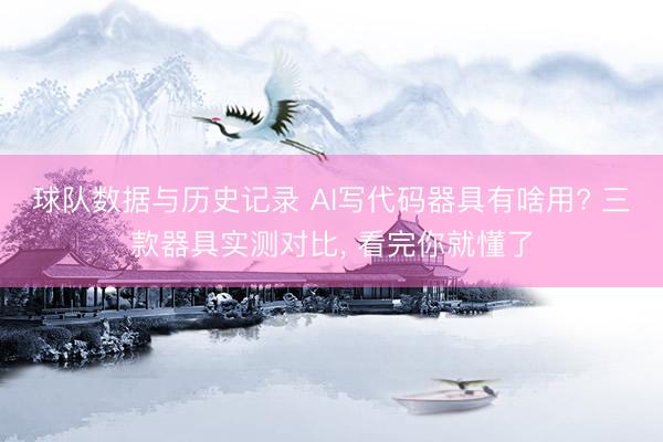 球队数据与历史记录 AI写代码器具有啥用? 三款器具实测对比， 看完你就懂了