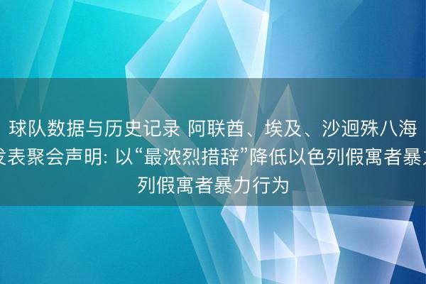 球队数据与历史记录 阿联酋、埃及、沙迥殊八海外长发表聚会声明: 以“最浓烈措辞”降低以色列假寓者暴力行为
